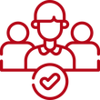 Client Focused Experience Icon - Red Color