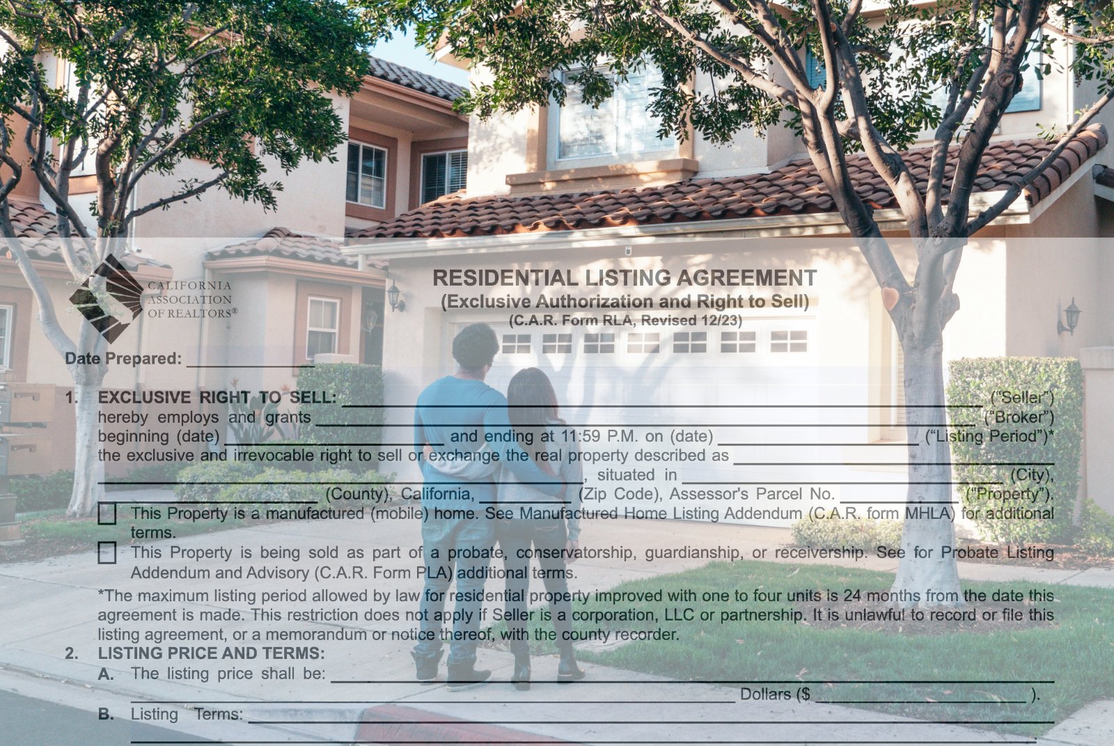 California Residential Listing Agreement
