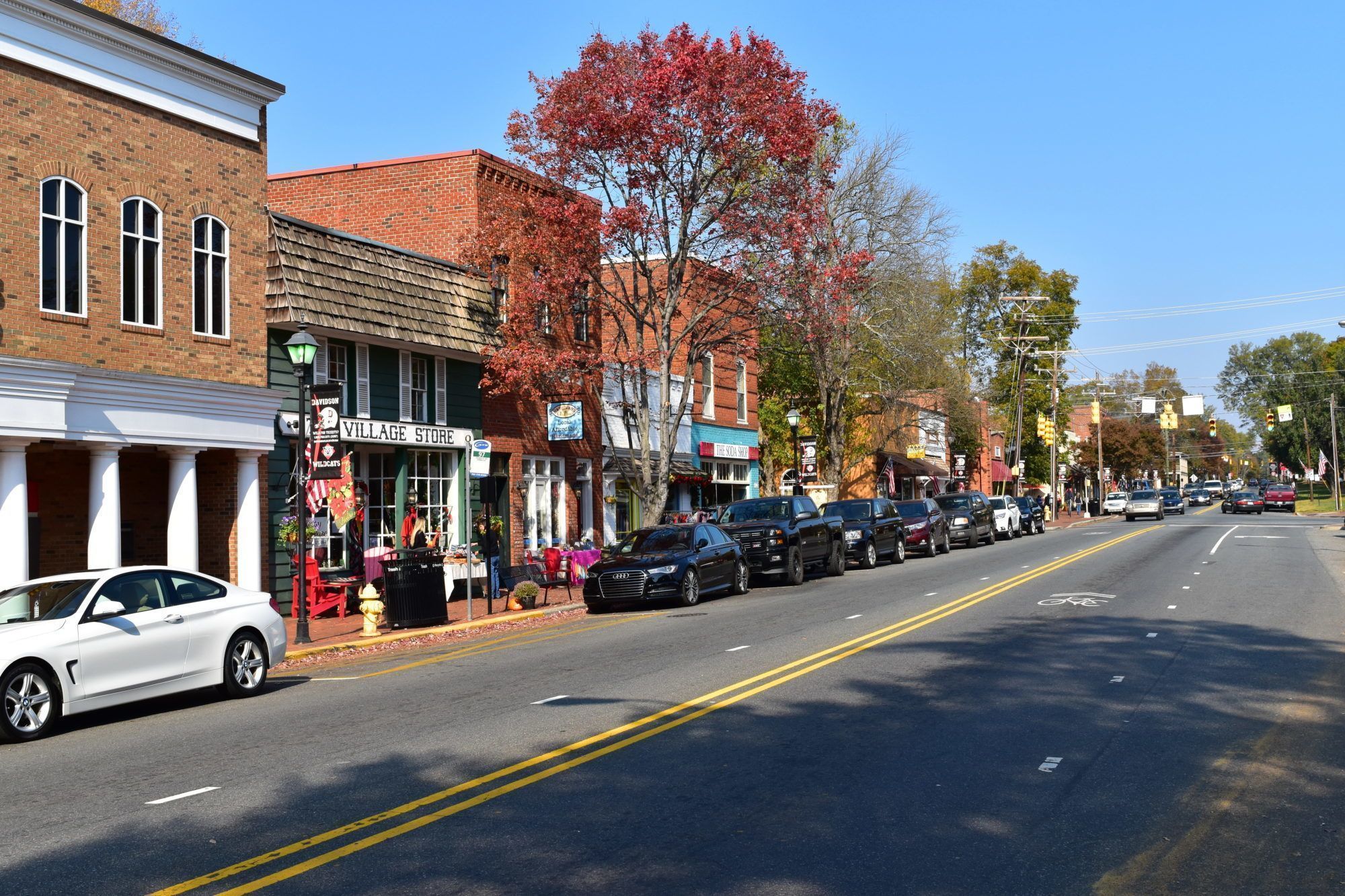 View of Main Street in Davidson, NC