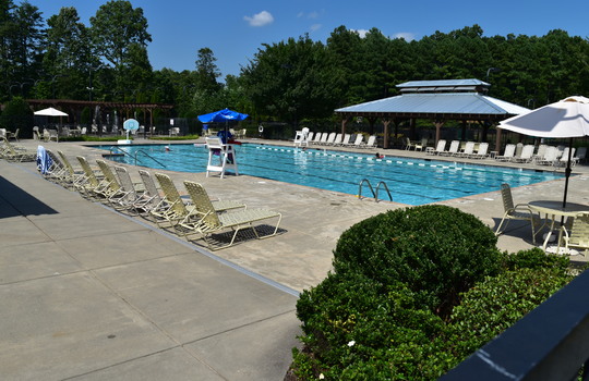 View of the pool at The Farms