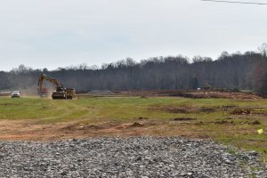Earthmoving equipment breaking ground at WestBranch in Davidson