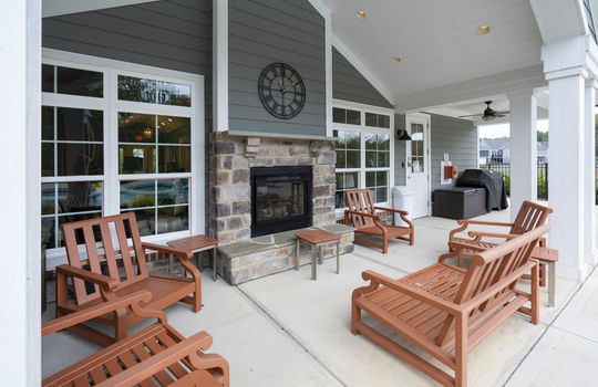 The Courtyards On Lake Norman Clubhouse Patio and Fireplace