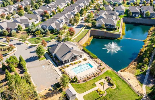 The Courtyards On Lake Norman Clubhouse - Pool - Pond Aerial View