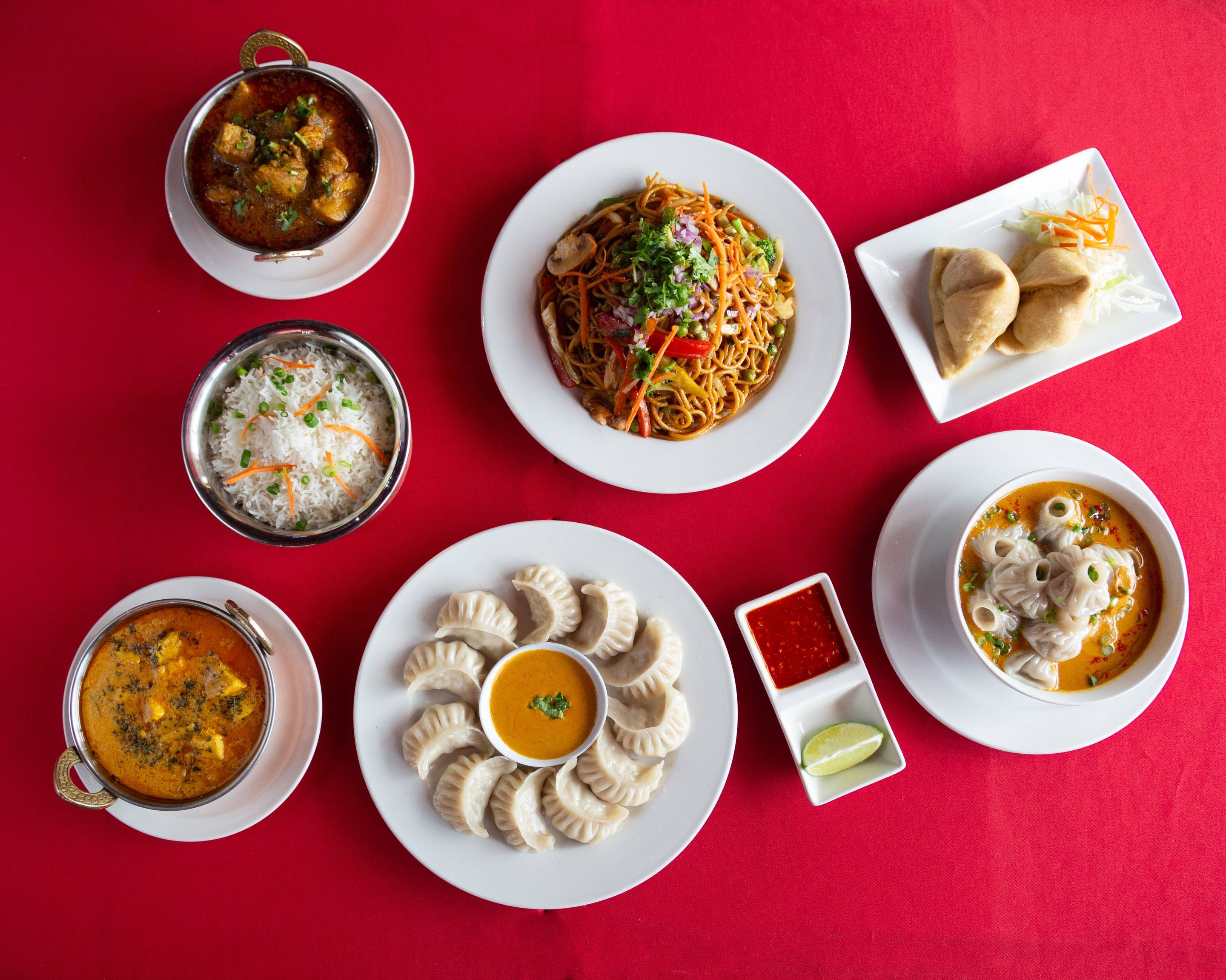 table setting at everest - some of the best ethnic food antioch tn