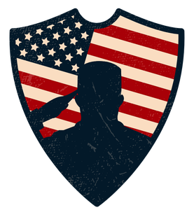 Blue Red Retro Salute Veterans Day Poster