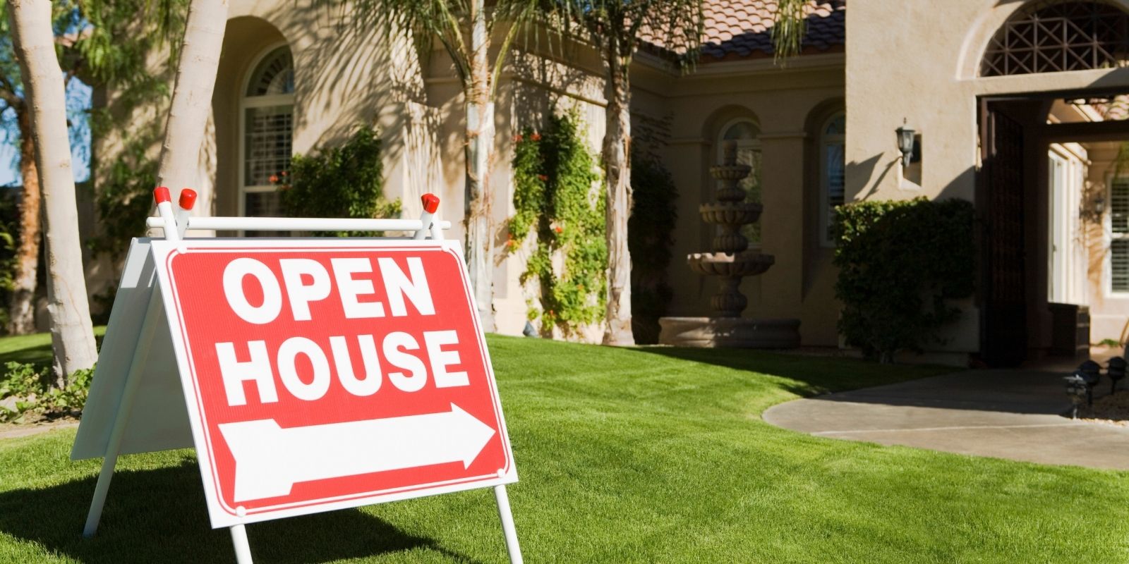 Open House Sign or Couple Touring House