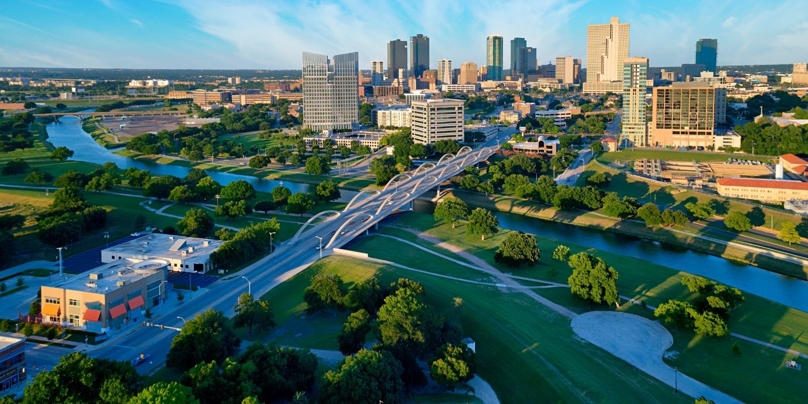 Aerial photo of downtown Fort Worth's skyline