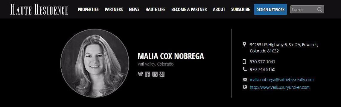 Malia Cox Nobrega Haute Residence