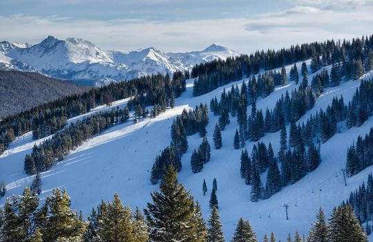 Vail Colorado Ski Runs and Gore Range Mountains