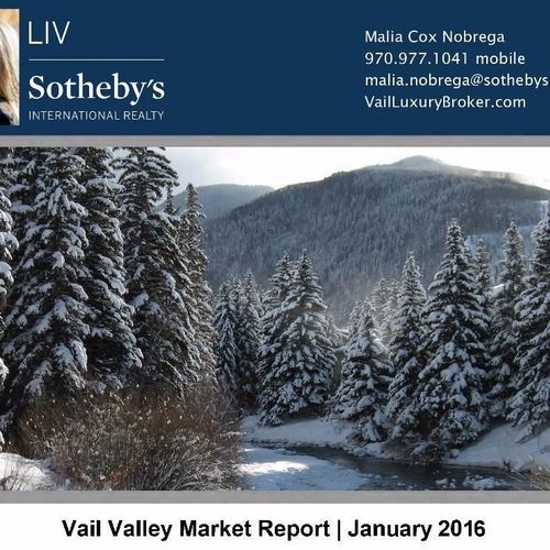 Vail Valley Market Report January 2016 Analysis
