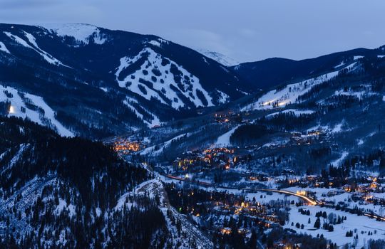Beaver Creek Colorado at Dusk in Winter