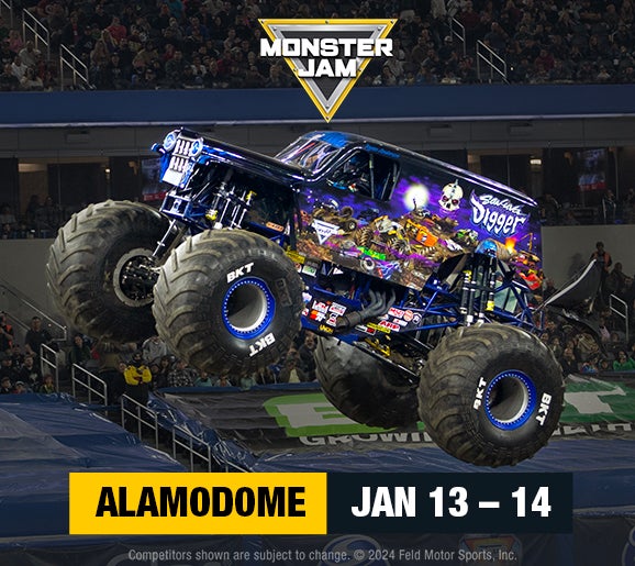 Photo of a monster truck at monster jam alamodome