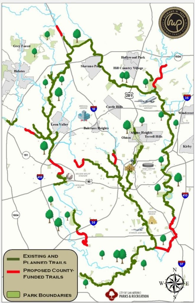Trail map of Greenway Trail System