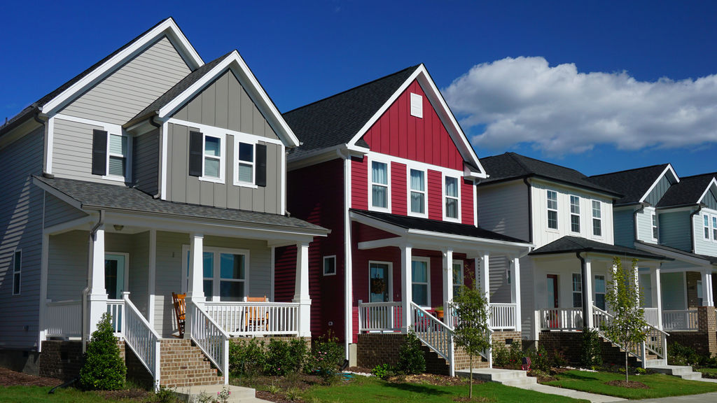 Red and gray rental homes