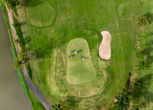 Aerial,Top,View,Photo,From,Flying,Drone,Of,Golf,Course,