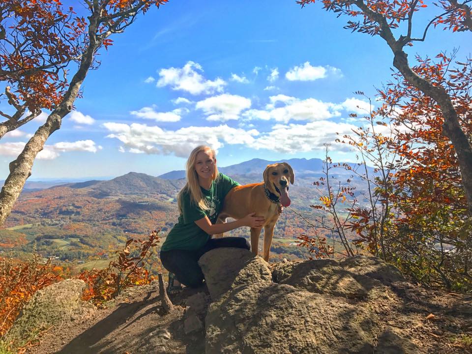 Sara Weatherholtz & Helix on Beech Mountain in North Carolina.