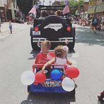 Children in a July Fourth parade on King Street in Downtown Boone, NC.