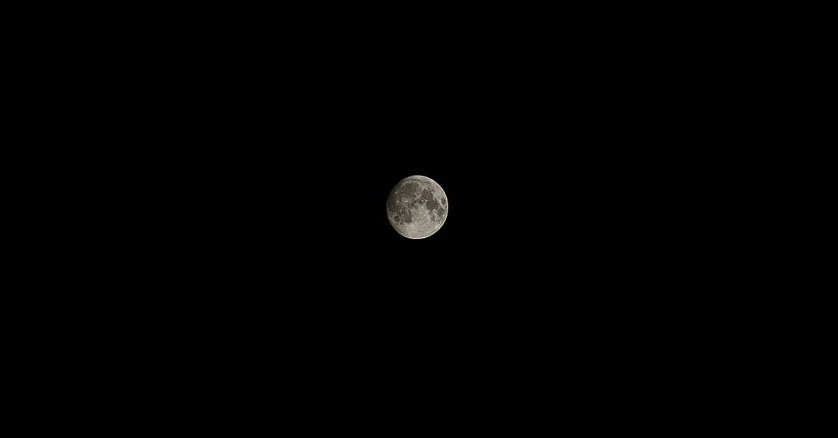 Moon over Boone, North Carolina at night.