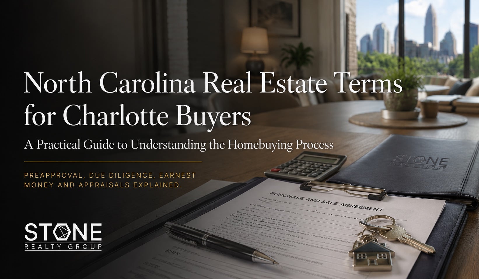 North Carolina real estate terms for Charlotte homebuyers, including preapproval, due diligence, earnest money and appraisals.
