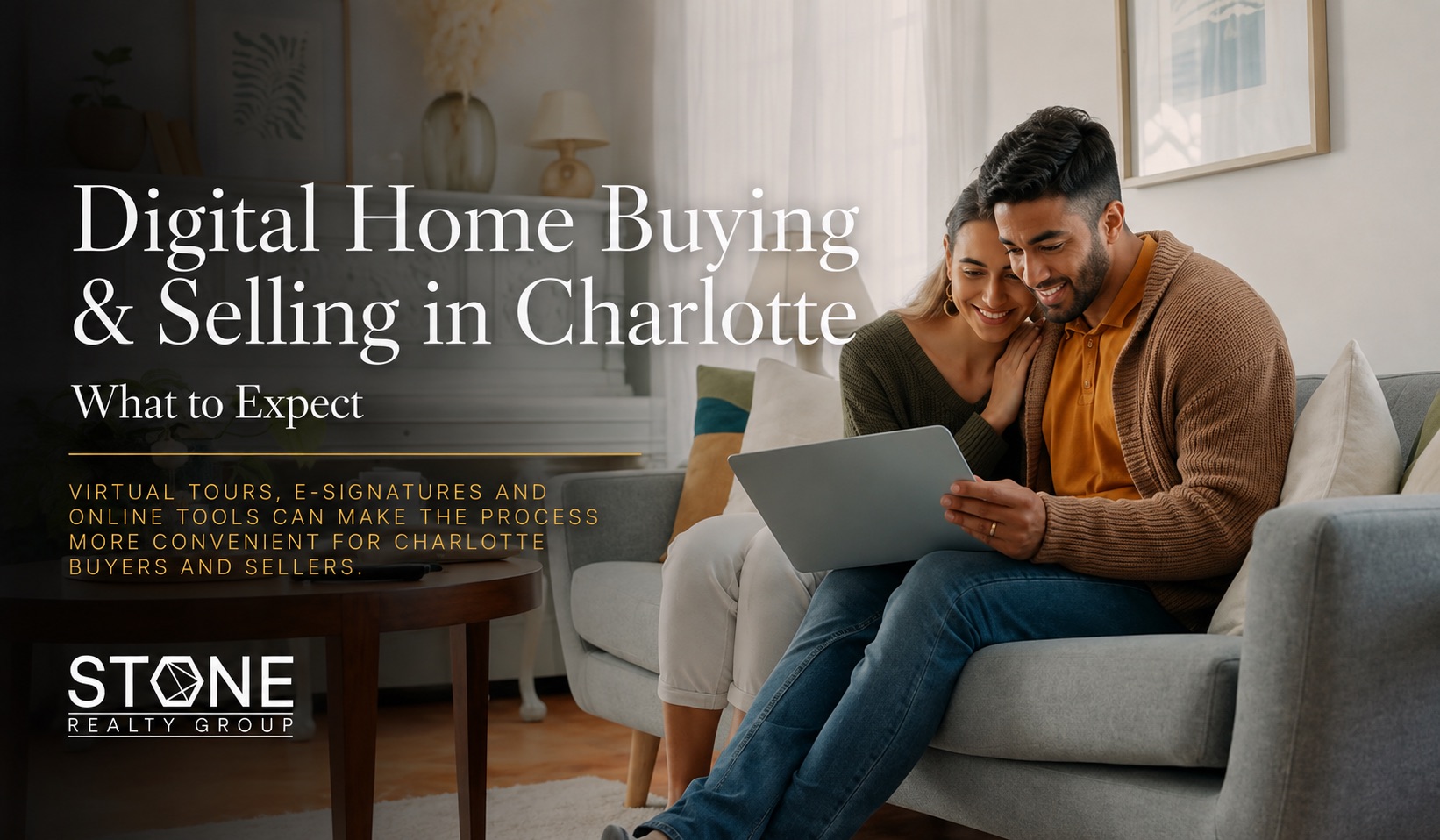 Digital home buying and selling in Charlotte, NC, featuring virtual tours, online listings and electronic transaction tools for buyers and sellers.