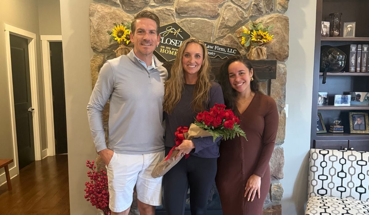 Sophie and Clayton celebrating the successful sale of their home in the Masons Bend neighborhood of Fort Mill near Charlotte