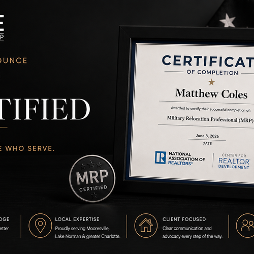 Stone Realty Group Agent Matthew Coles Earns Military Relocation Professional (MRP) Certification