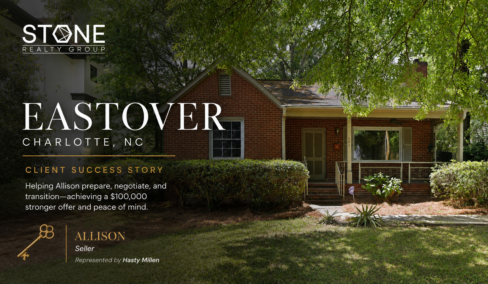 Hasty Millen of Stone Realty Group helping longtime homeowner Allison sell her Eastover home in Charlotte, NC