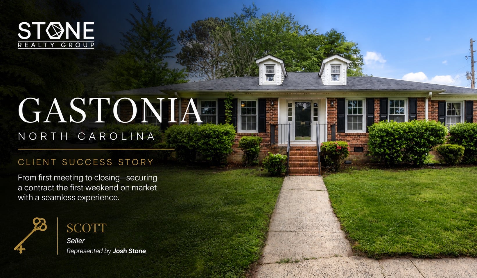 Stone Realty Group Gastonia NC home seller success story featuring Scott’s home sold under contract the first weekend on market.