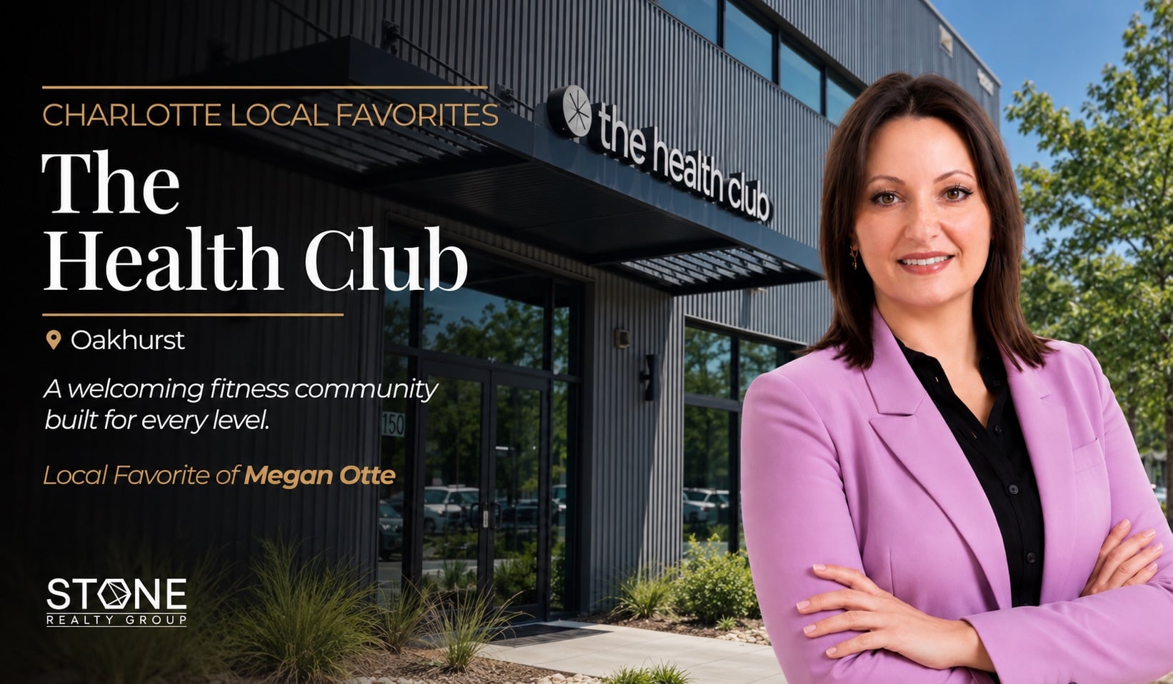 The Health Club in Oakhurst, Charlotte NC, featured as a Charlotte Local Favorite by Stone Realty Group agent Megan Otte.