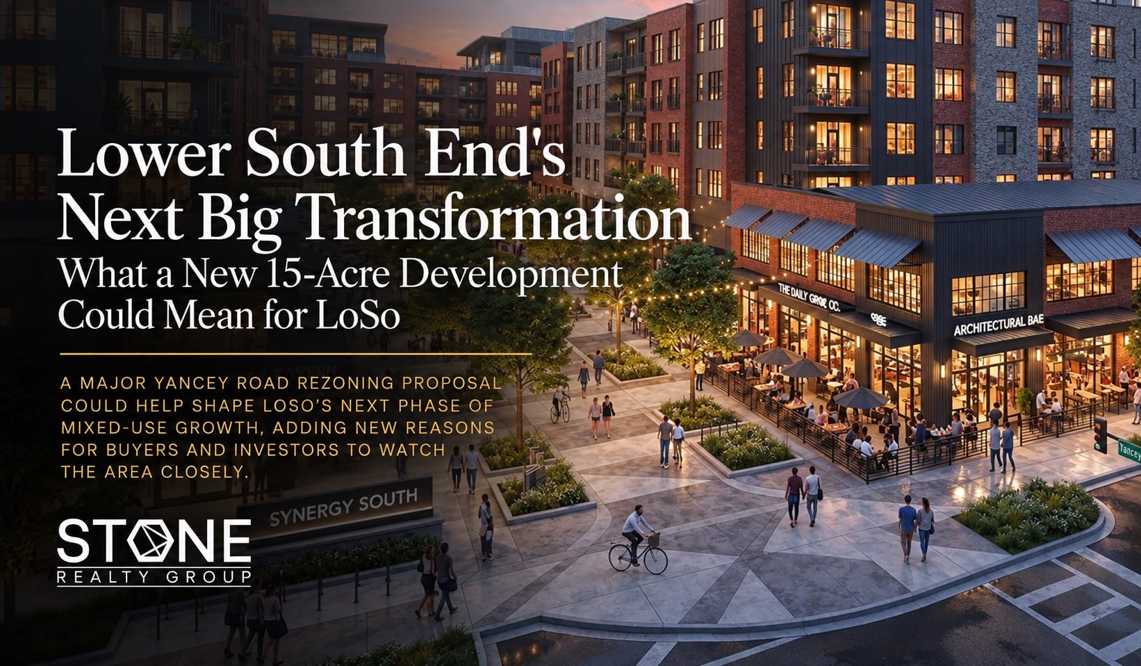 Lower South End Charlotte LoSo development area near Yancey Road, where a new 15-acre mixed-use project is proposed