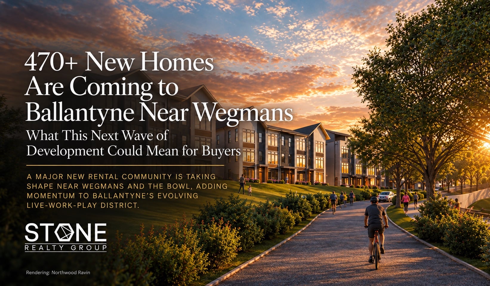 Rendering of Northwood Ravin’s planned 476-unit rental community near Wegmans and The Bowl at Ballantyne in Charlotte, NC.