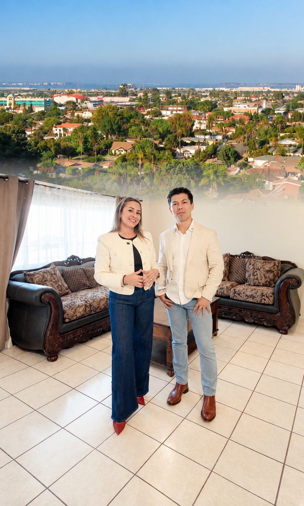 Real Estate Agents in a Sunlit Living Room