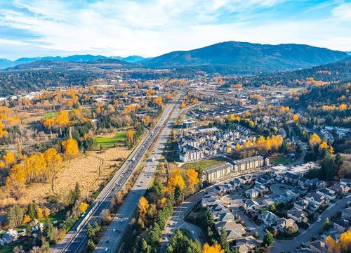 Downtown Issaquah Aerial in the Fall