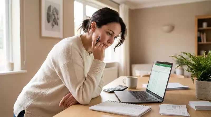 Woman budgeting