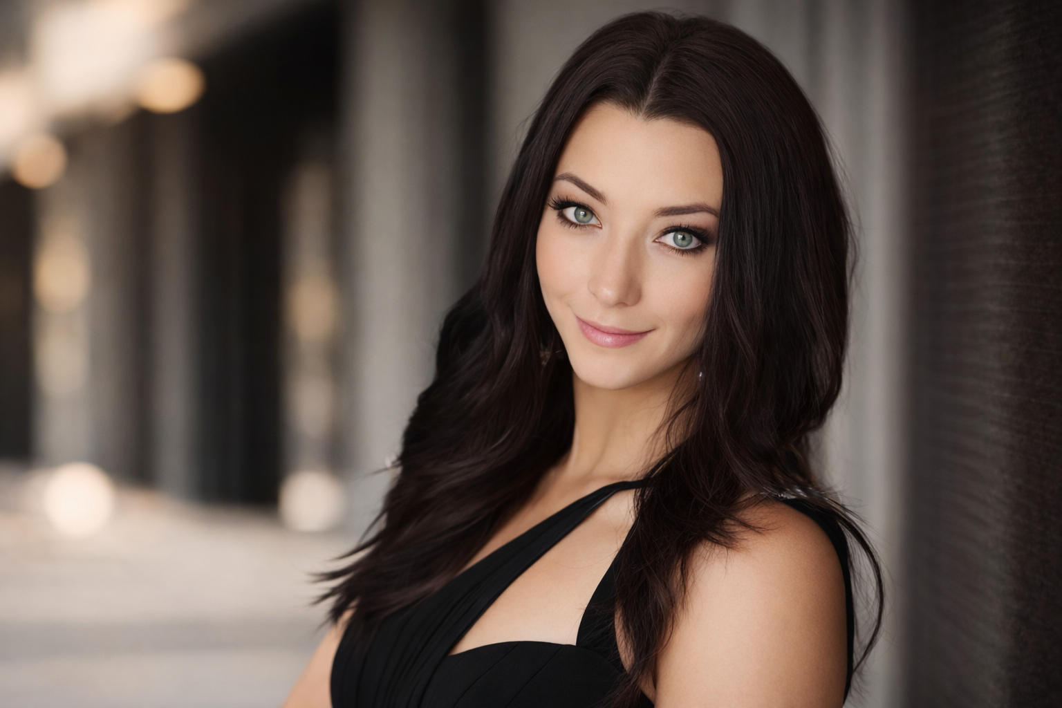 Elegant portrait with a warm backdrop