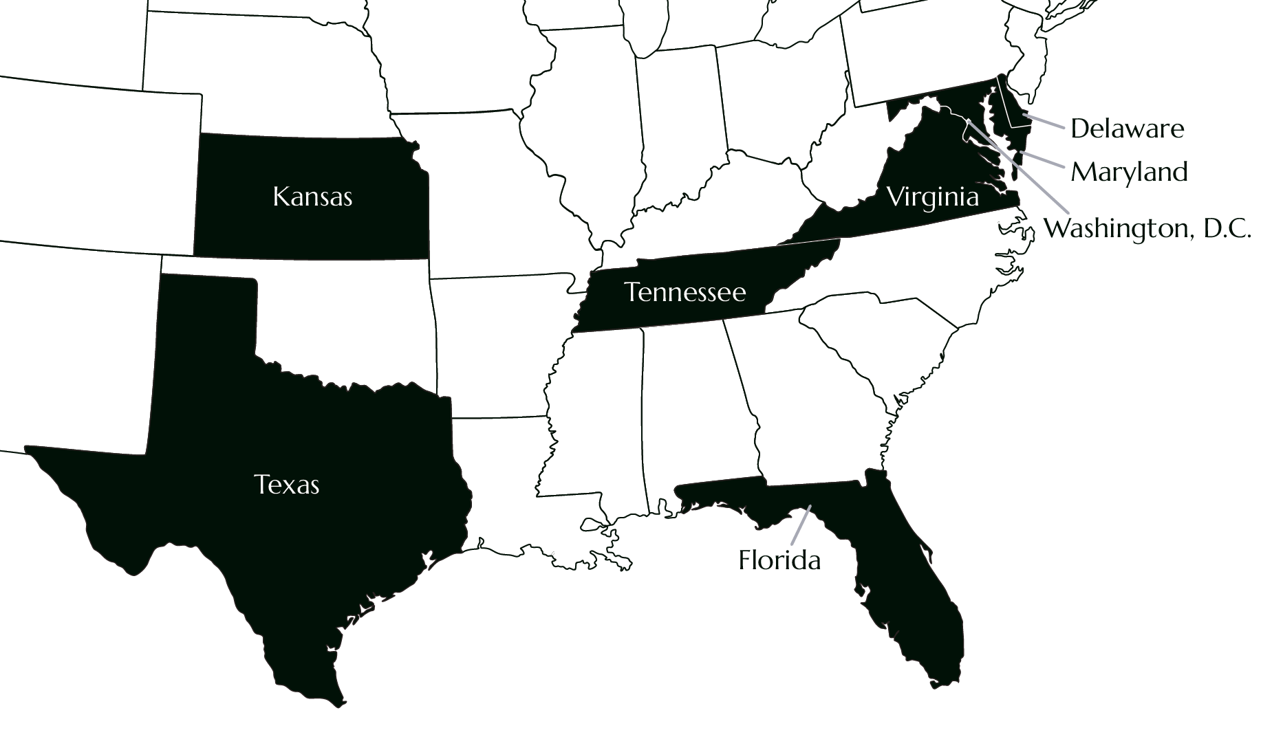 PenFed Realty National Office Location Map_st only