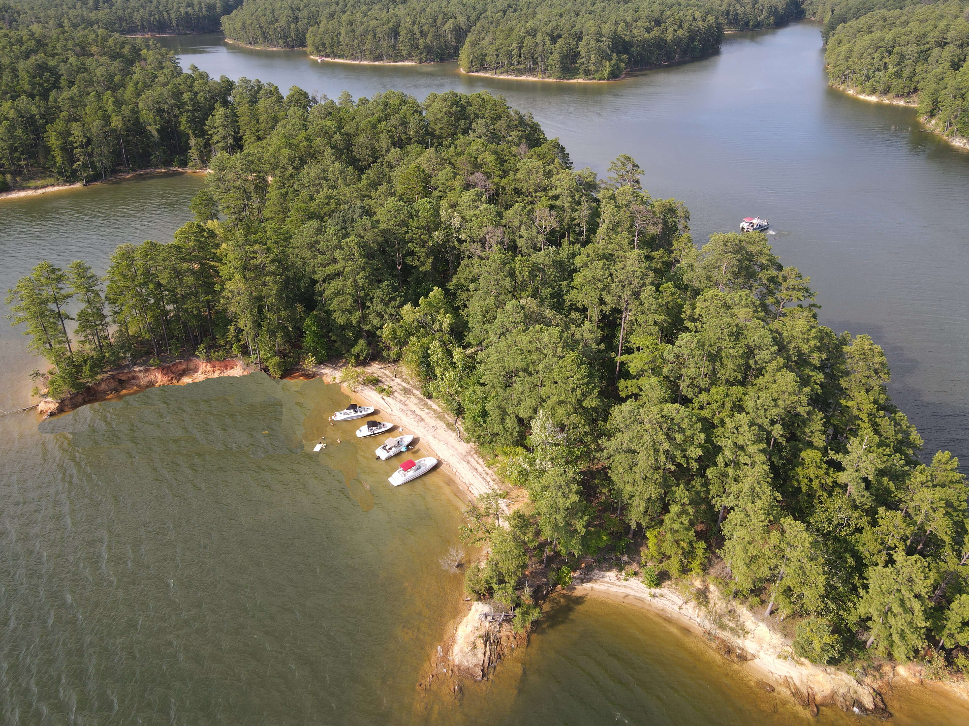 Boaters enjoying a sunny day on Lake Thurmond near Savannah Lakes Village