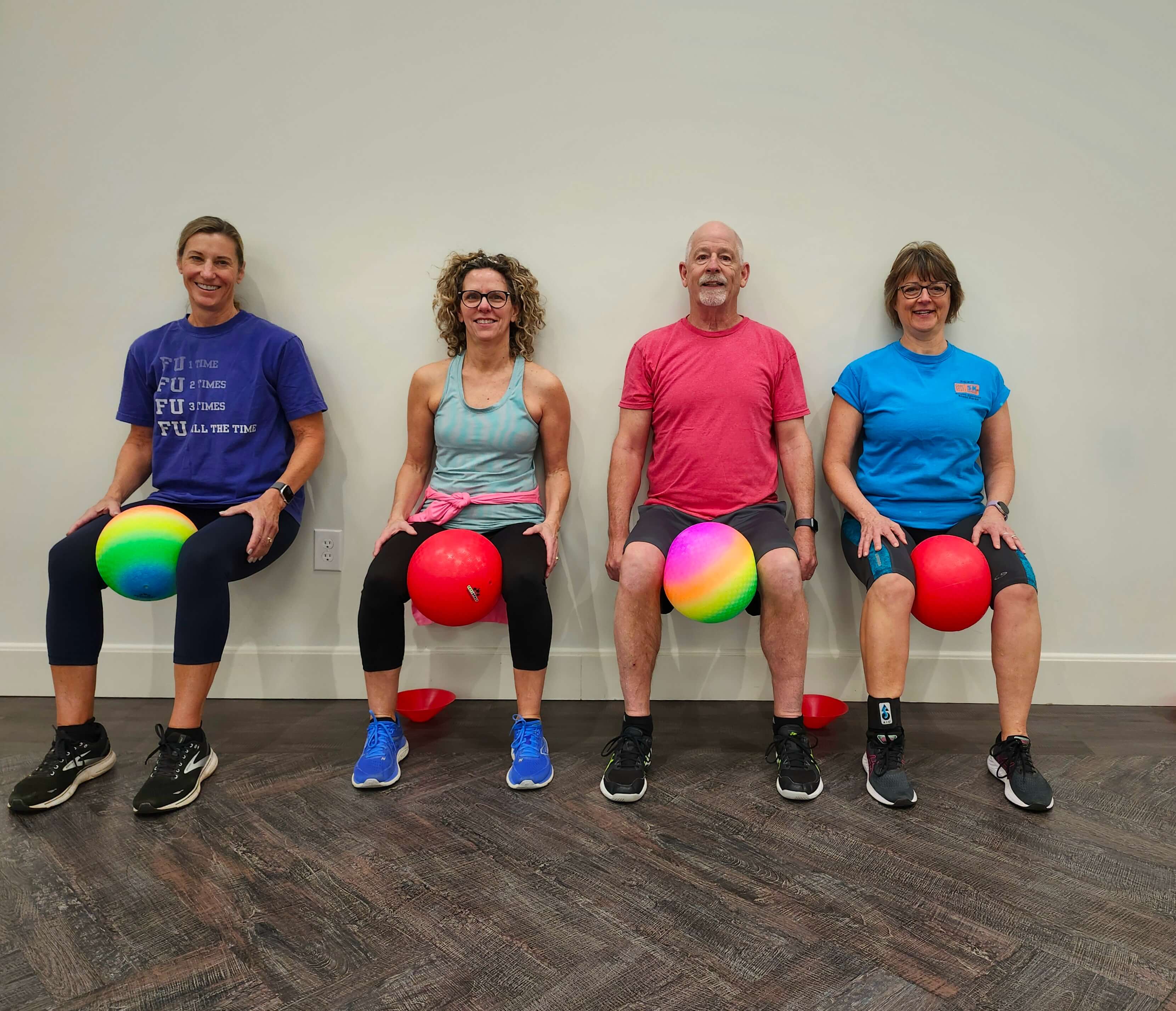 Active adults participating in a fitness class at a recreation center in Savannah Lakes Village