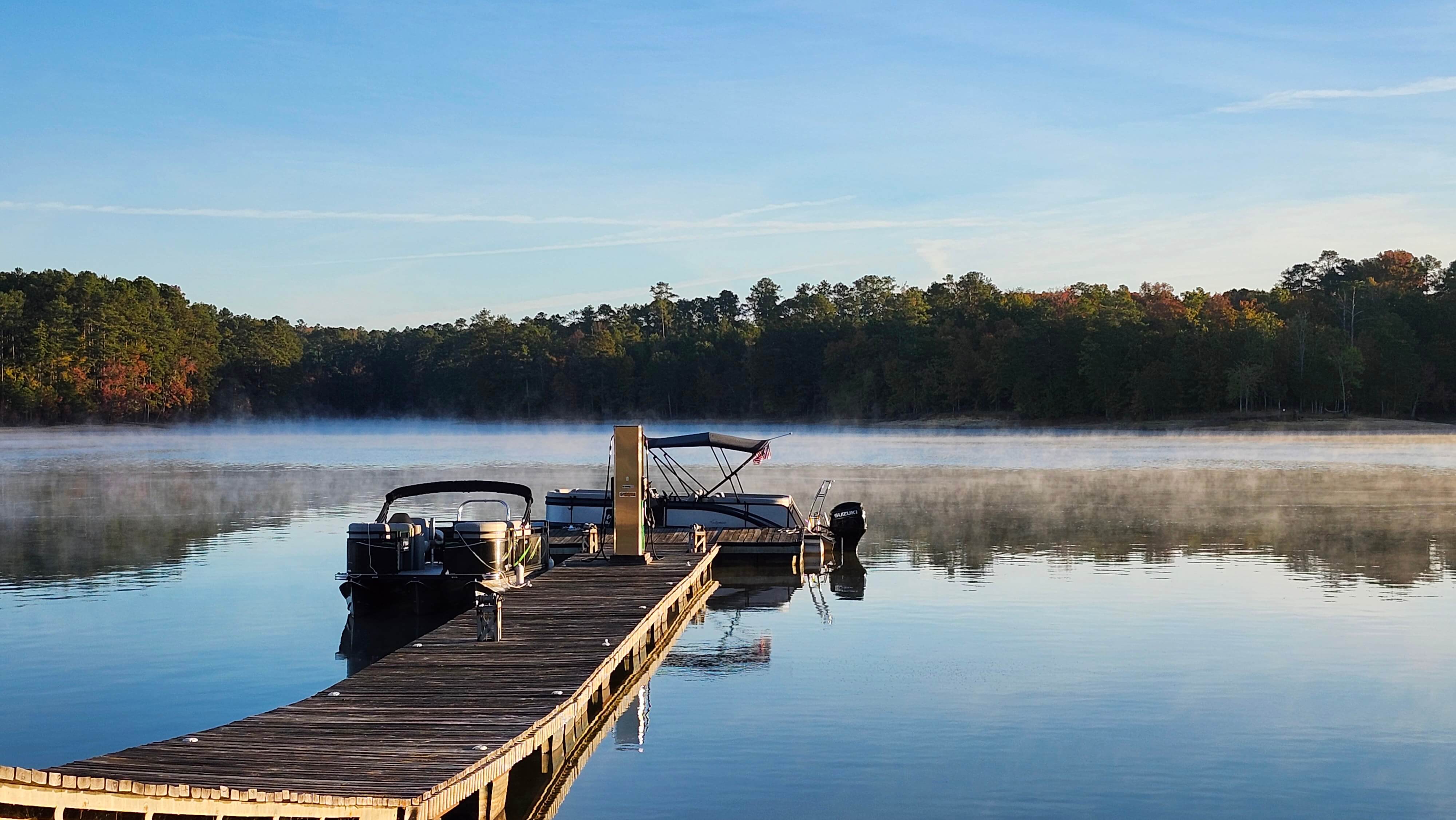 Marina docks and boating access on Lake Thurmond near Savannah Lakes Village