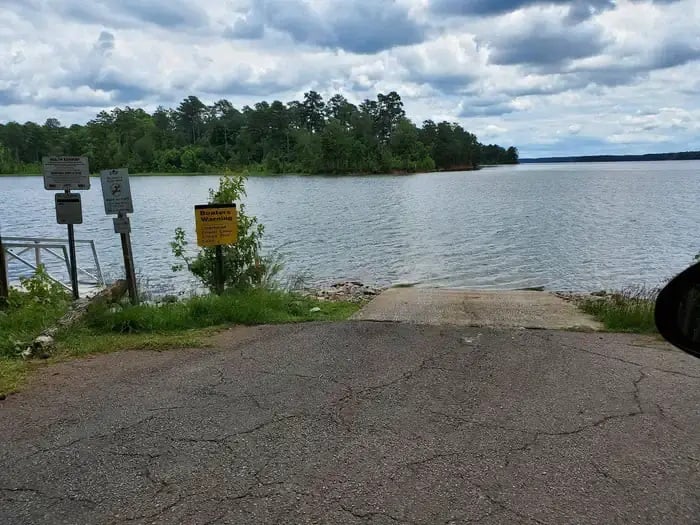 USACE day-use area sign and boat ramp at Lake Thurmond