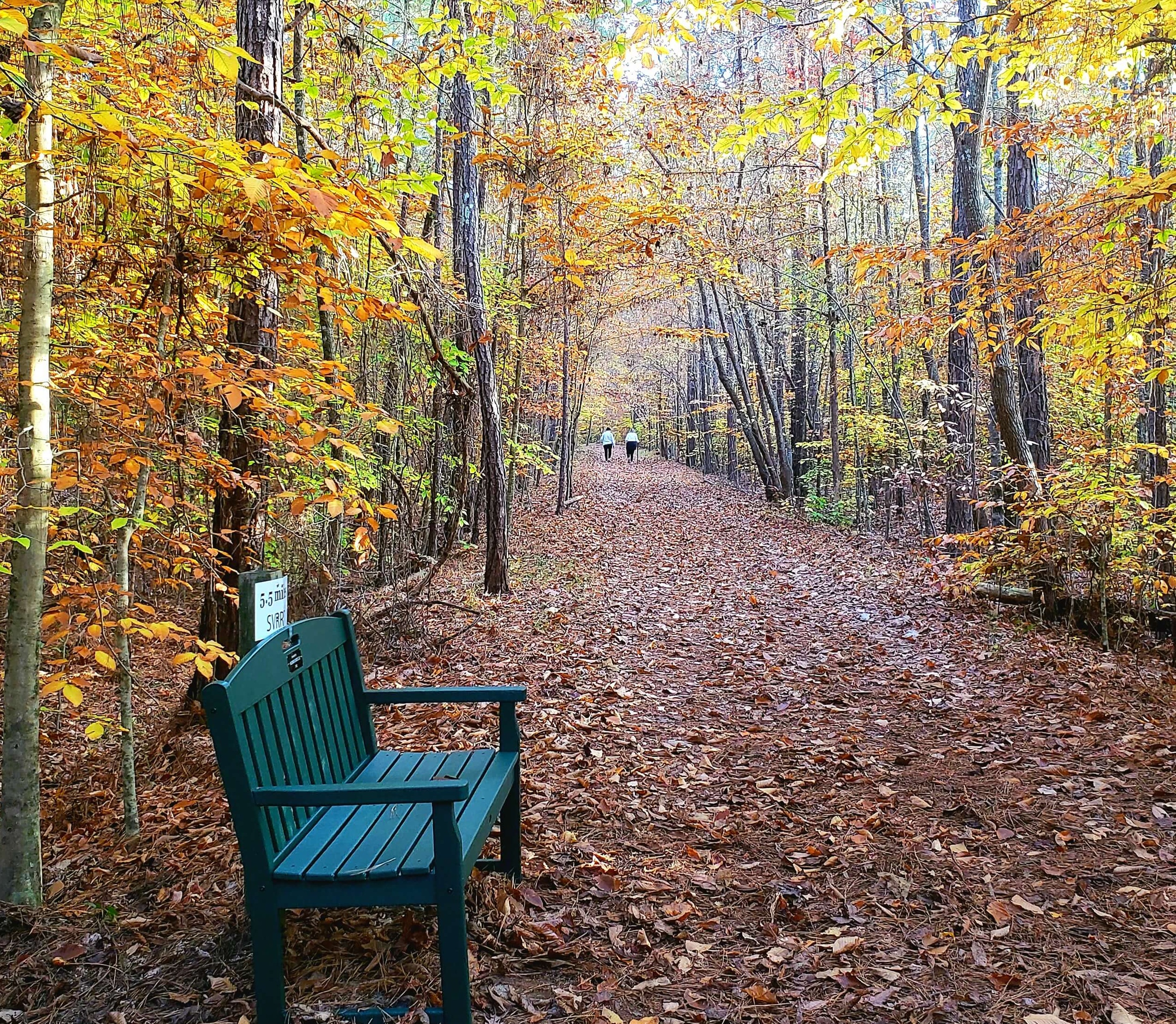 Couple walking on a quiet street at sunset in Savannah Lakes Village