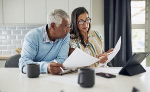 Couple reviewing finances