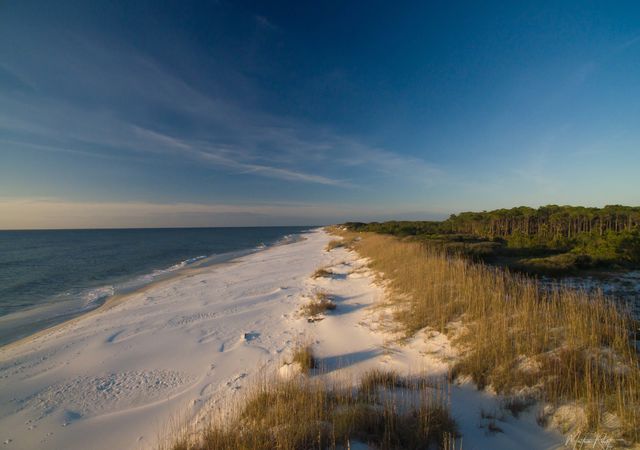 Sunset over dunes on Cape San Blas Florida