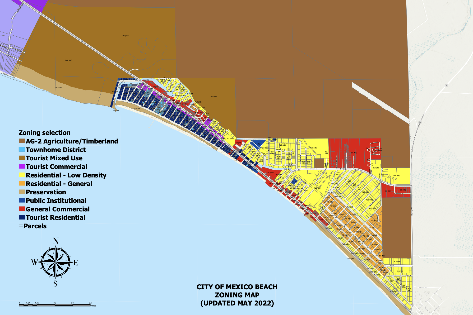 Planning and Zoning map of Mexico Beach, Florida