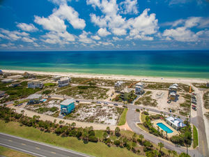 Aerial of Ovation pool on Cape San Blas FL