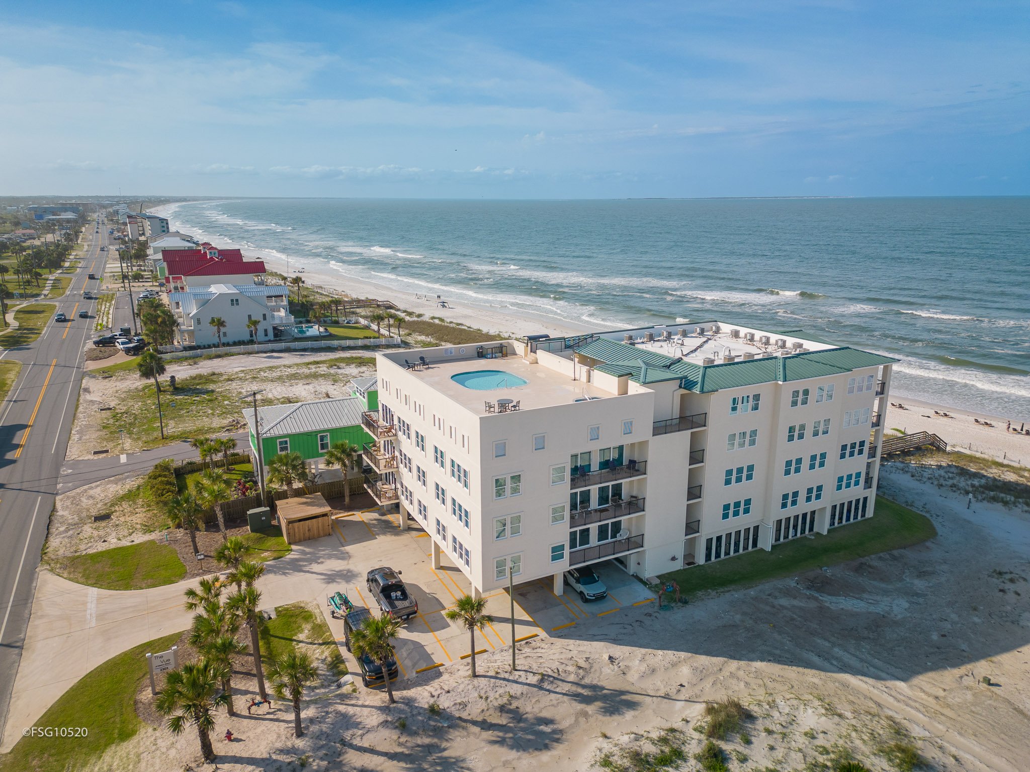 Aerial view of The Vue at Mexico Beach