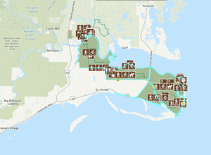 Map of Bald Point State Park in Florida