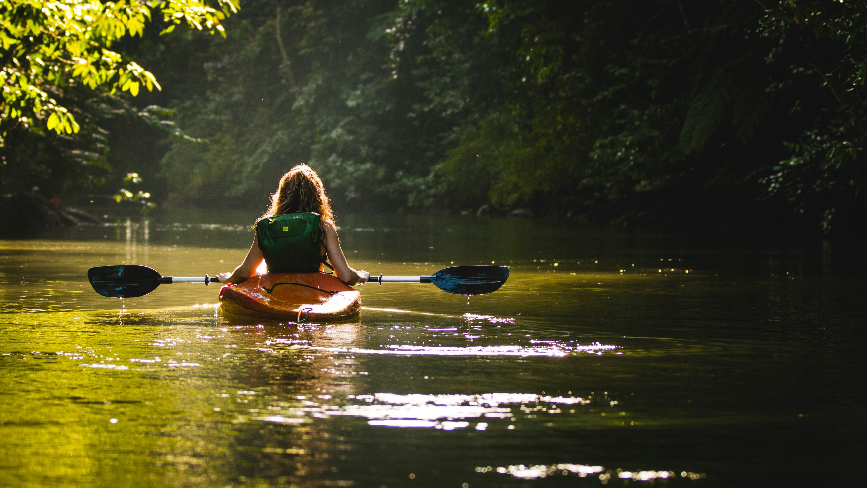 Kayaker in river at Florida State Park