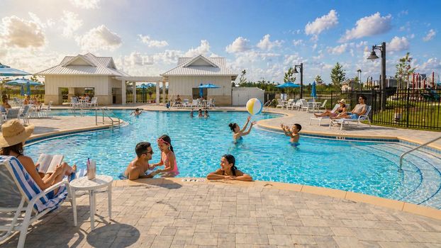 Liberty Community Pool with Families Panama City Florida