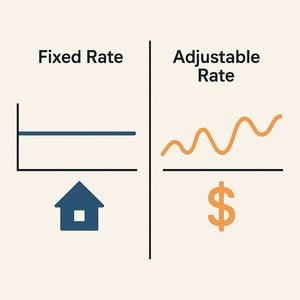 Graph comparison showing fixed rate mortgage stability versus adjustable rate mortgage fluctuations over time